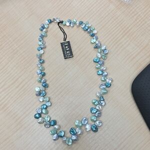 Honora Iridescent Blue and Silver Pearl Necklace
